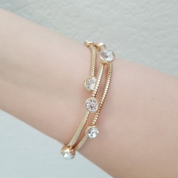 Monet Gold Bracelet with Sparkly Crystals, NWT